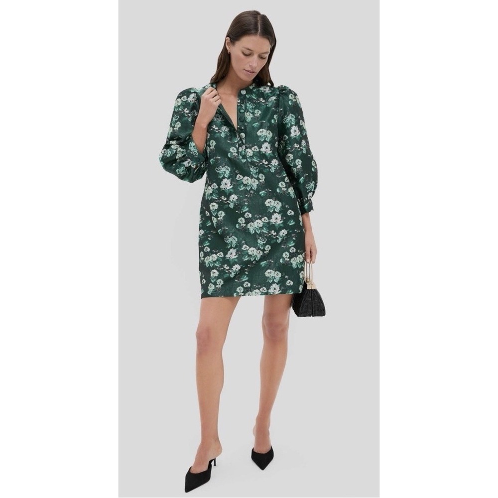 NWT Tuckernuck POMANDER PLACE Emerald Magnolia Floral Jacquard Samantha Dress M